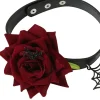 Outlet Retro Stage Gothic Spider Web & Rose Choker Collar Necklace