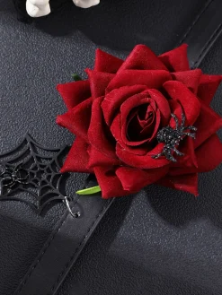 Outlet Retro Stage Gothic Spider Web & Rose Choker Collar Necklace
