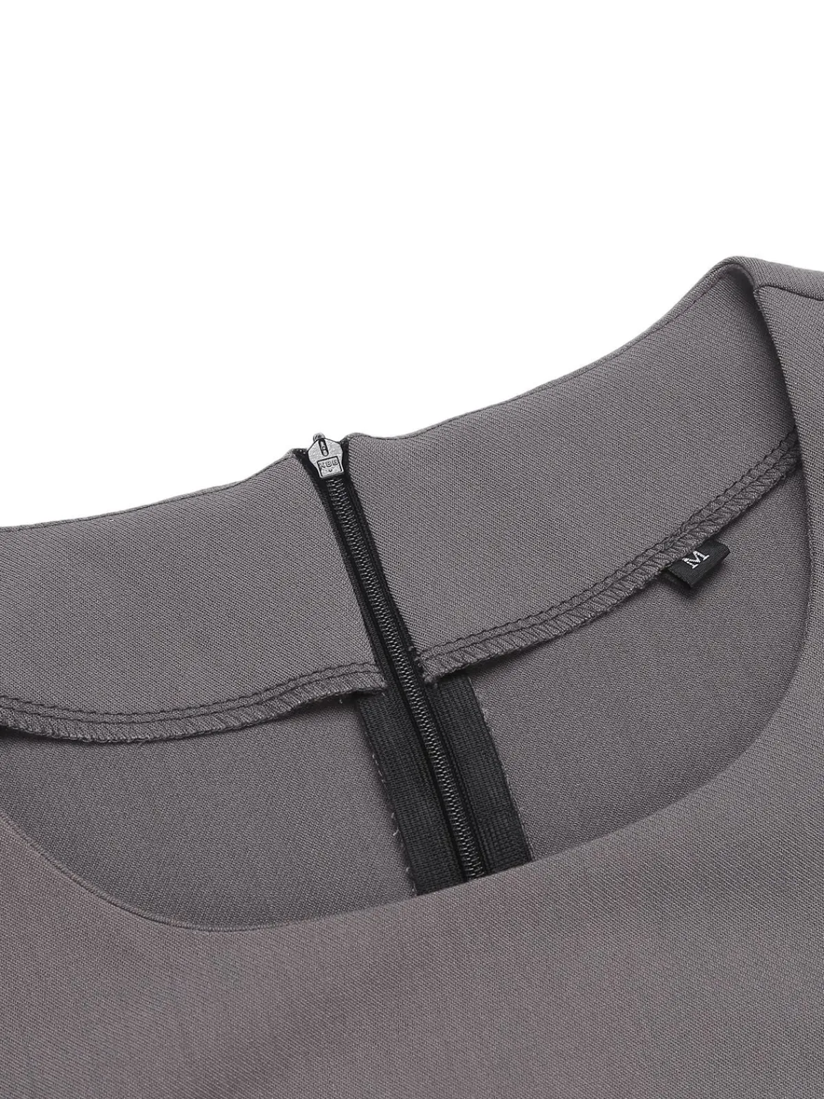 Best Retro Stage 1960s Belt Solid Pencil Dress Gray