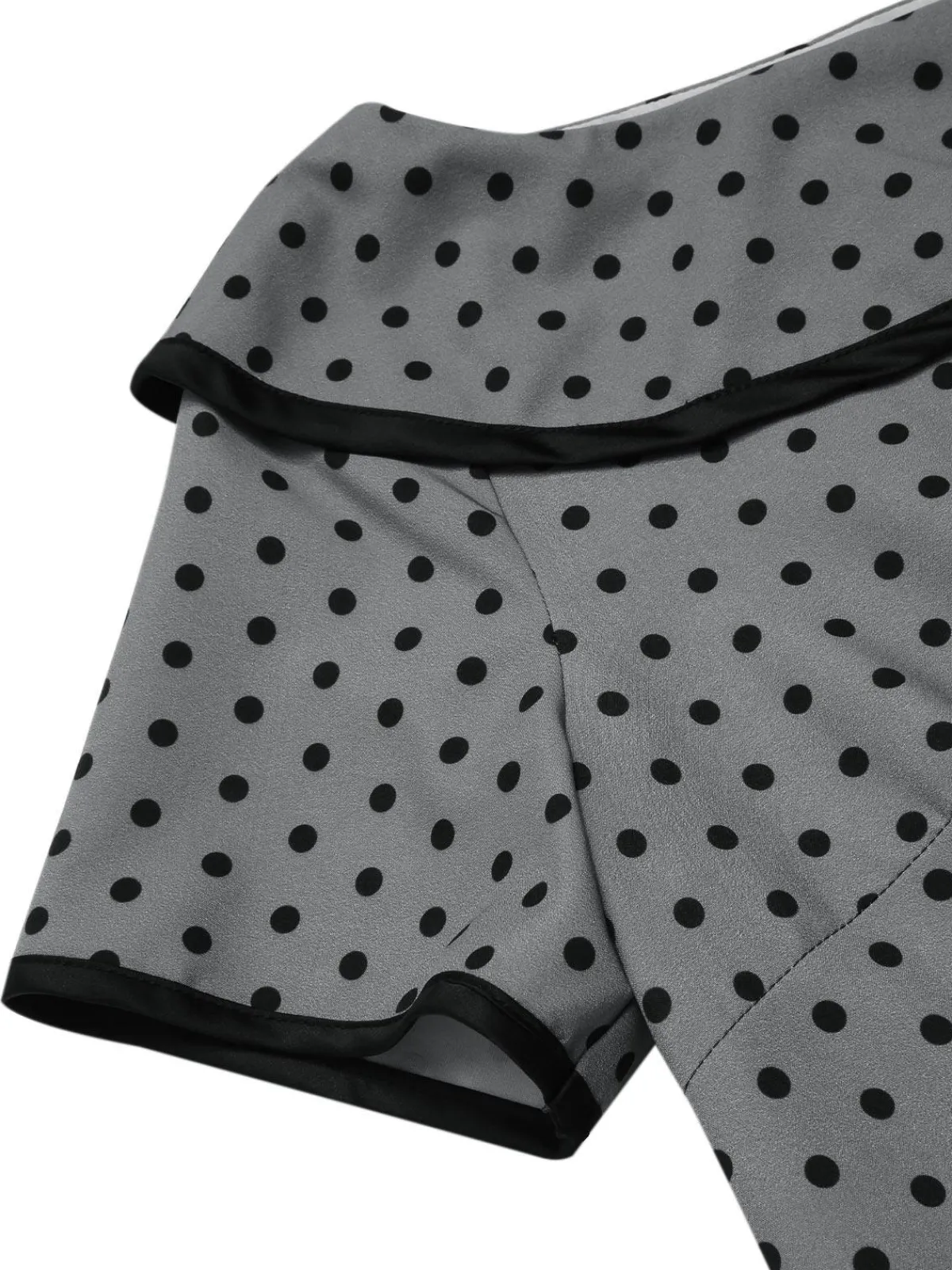 Hot Retro Stage 1960s Boat Neck Polka Dots Pencil Dress Gray