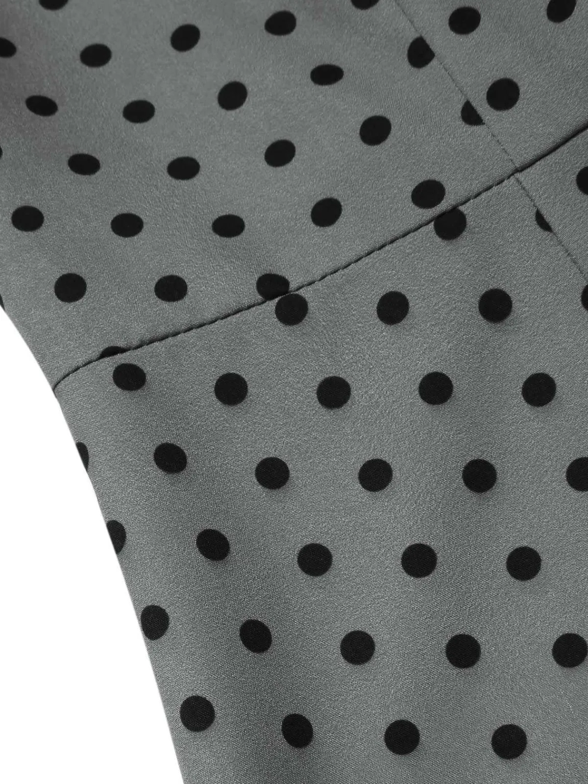 Hot Retro Stage 1960s Boat Neck Polka Dots Pencil Dress Gray