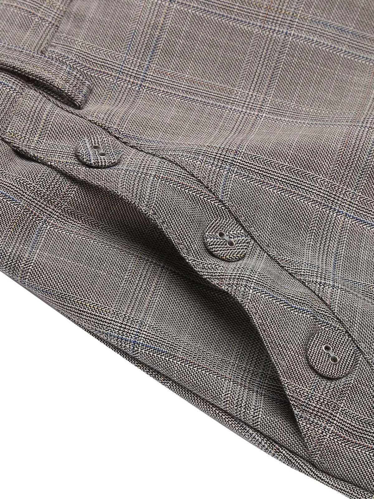 Hot Retro Stage 1960s Plaid Belt Pencil Skirt Gray
