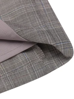 Hot Retro Stage 1960s Plaid Belt Pencil Skirt Gray