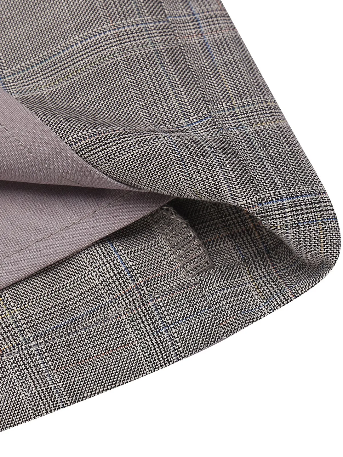 Hot Retro Stage 1960s Plaid Belt Pencil Skirt Gray