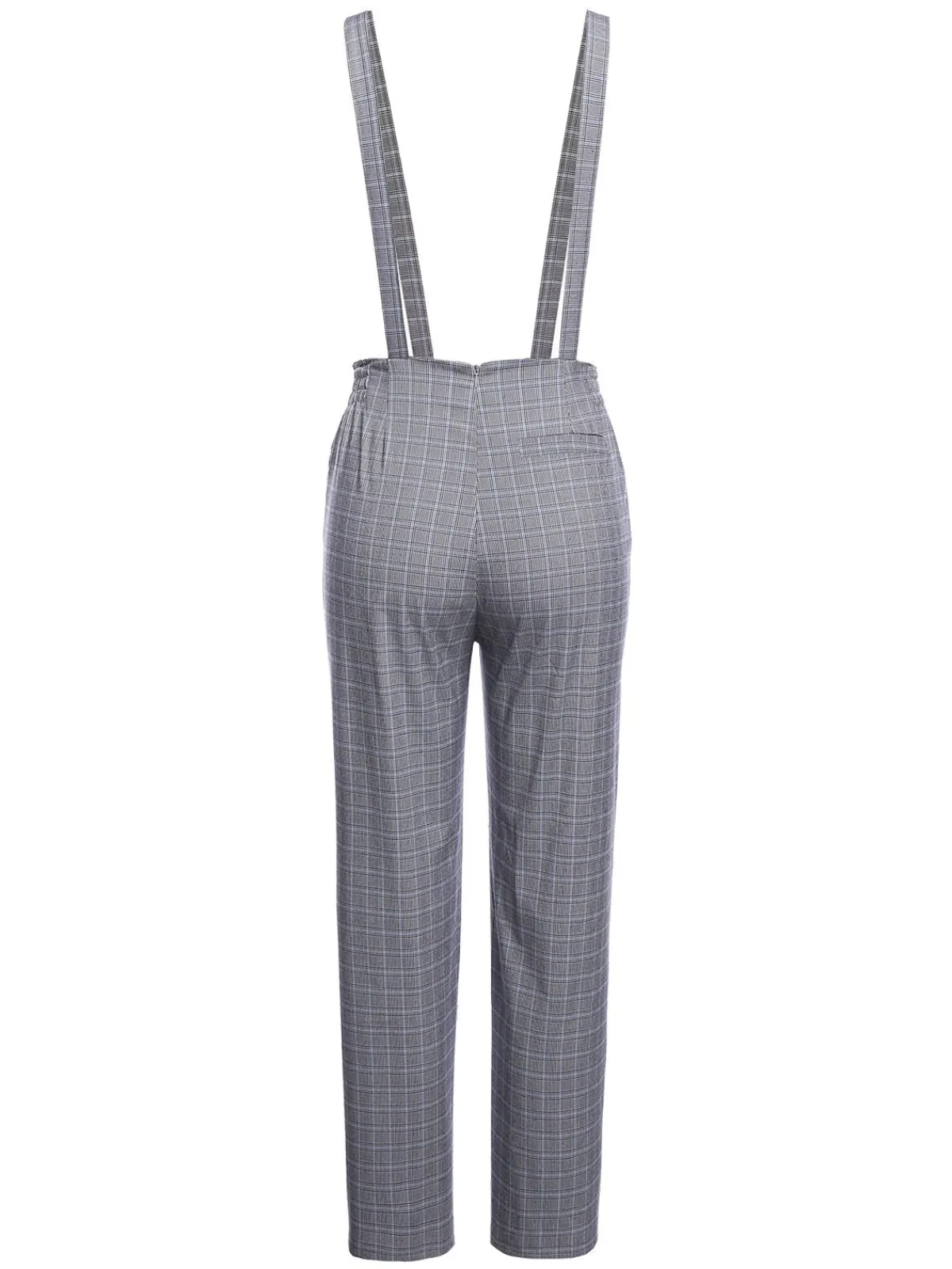 Clearance Retro Stage 1950s Plaids Suspender Pants Gray