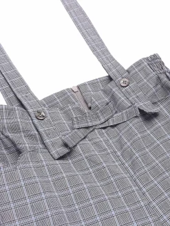 Clearance Retro Stage 1950s Plaids Suspender Pants Gray