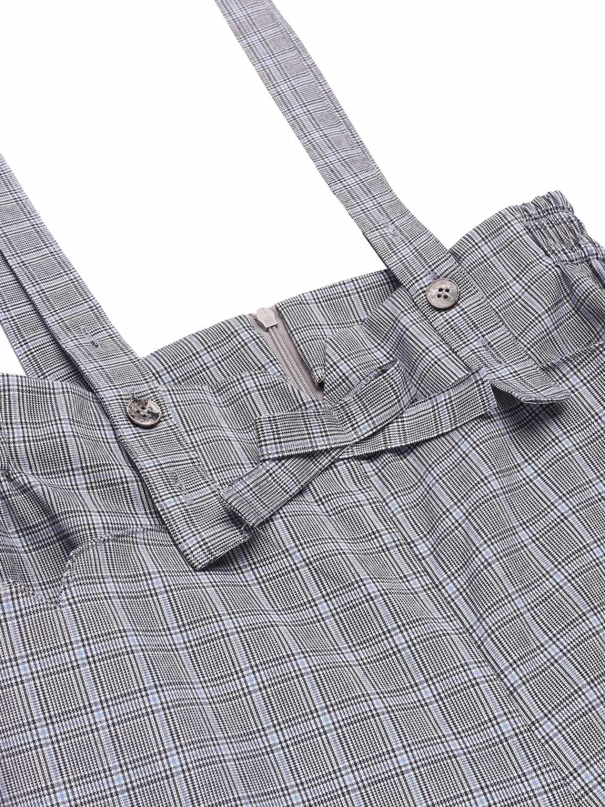 Clearance Retro Stage 1950s Plaids Suspender Pants Gray