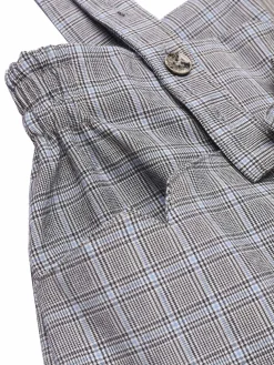 Clearance Retro Stage 1950s Plaids Suspender Pants Gray