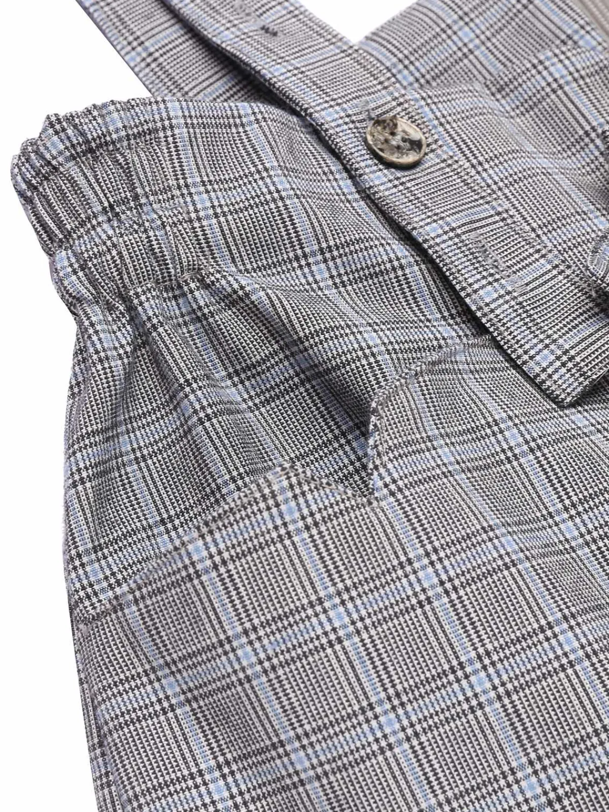 Clearance Retro Stage 1950s Plaids Suspender Pants Gray