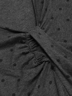 Fashion Retro Stage 1960s Polka Dots V-Neck Bodycon Dress Gray