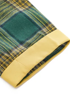 Best Retro Stage 1950s Bowknot Tie Plaid Dress Green
