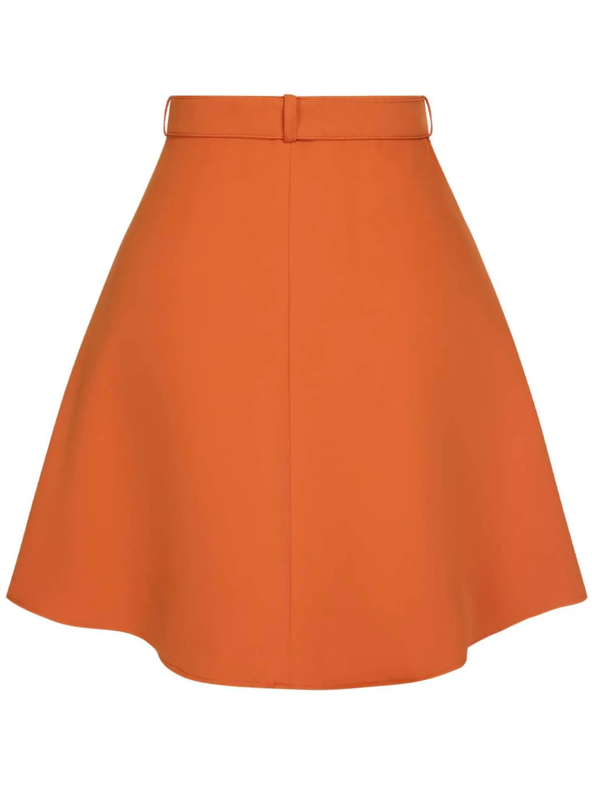 Online Retro Stage Green 1960s Button Solid Belted Skirt