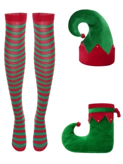 Outlet Retro Stage 1940s Christmas Elf Dress Set Green