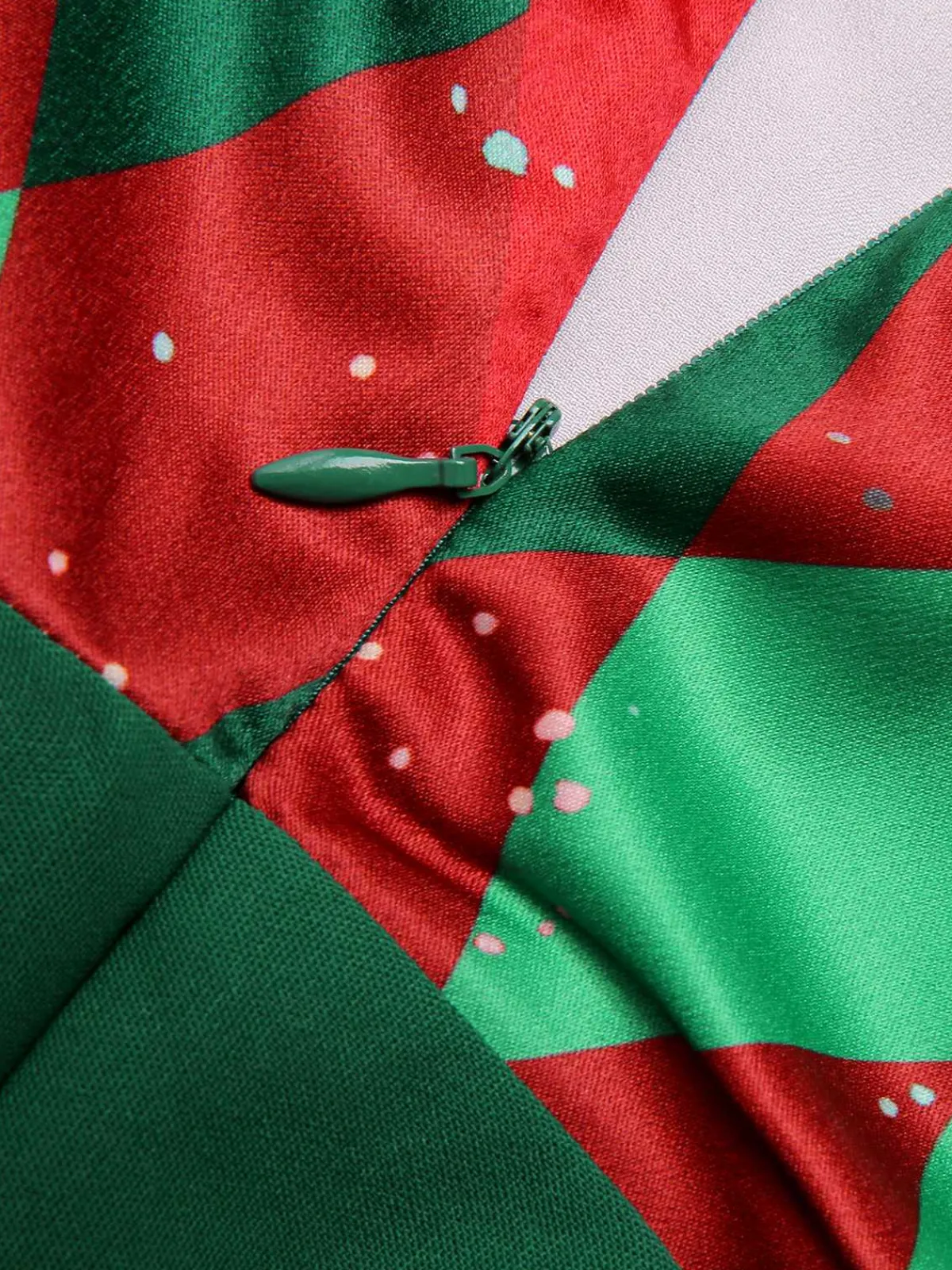 Hot Retro Stage Green 1930s Christmas Plaid Lace Patchwork Jumpsuit