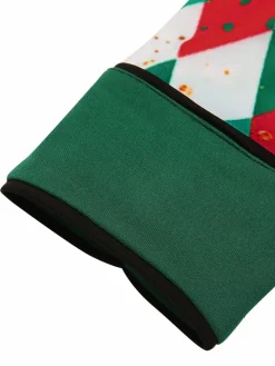 Clearance Retro Stage Green 1950s Christmas Plaid Patchwork Dress