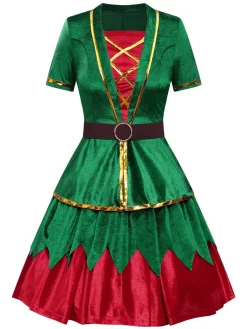 Sale Retro Stage 1950s Christmas Tree Top & Skirt Green