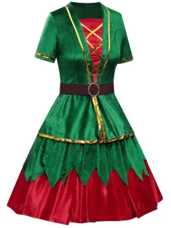 Sale Retro Stage 1950s Christmas Tree Top & Skirt Green