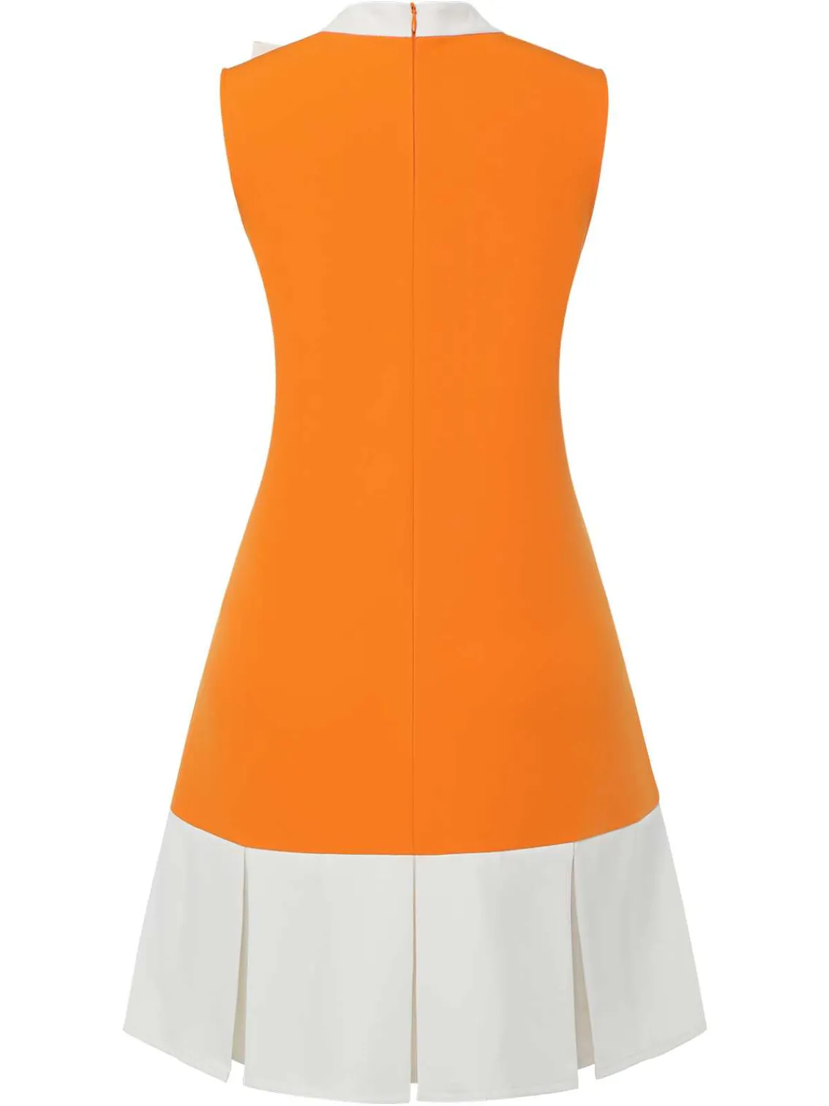 New Retro Stage Green 1960s Crew Bowknot Sleeveless Dress