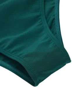 New Retro Stage 1960s 3D Butterfly Bandeau Bikini Set Green