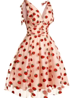 Outlet Retro Stage Green 1950s Daisy Mesh Swing Dress