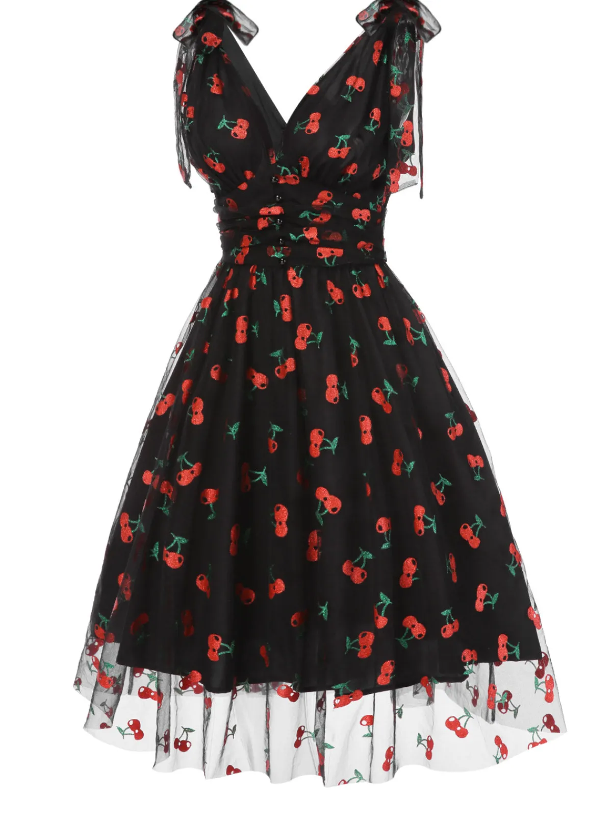 Outlet Retro Stage Green 1950s Daisy Mesh Swing Dress