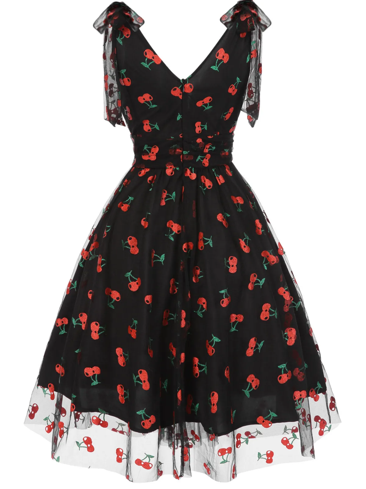Outlet Retro Stage Green 1950s Daisy Mesh Swing Dress