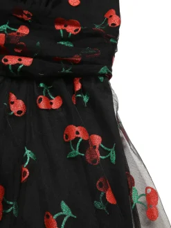 Outlet Retro Stage Green 1950s Daisy Mesh Swing Dress