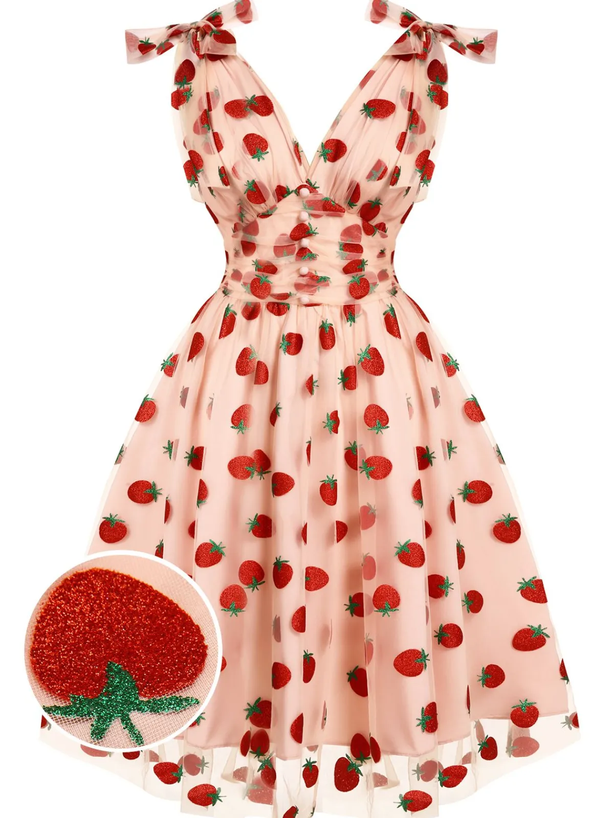 Outlet Retro Stage Green 1950s Daisy Mesh Swing Dress