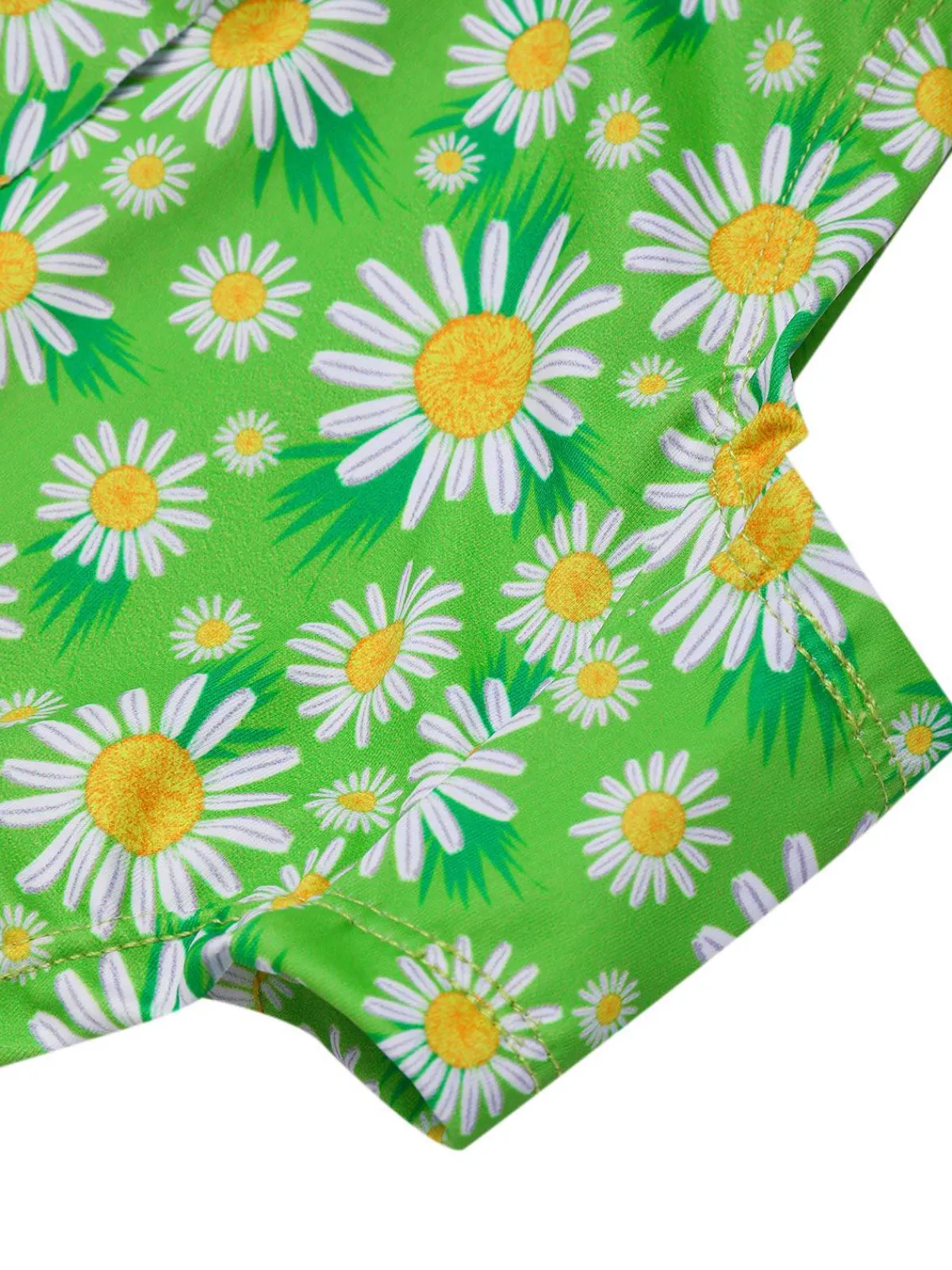 Discount Retro Stage 1970s Daisy Ruffled Halter Tankini Set Green
