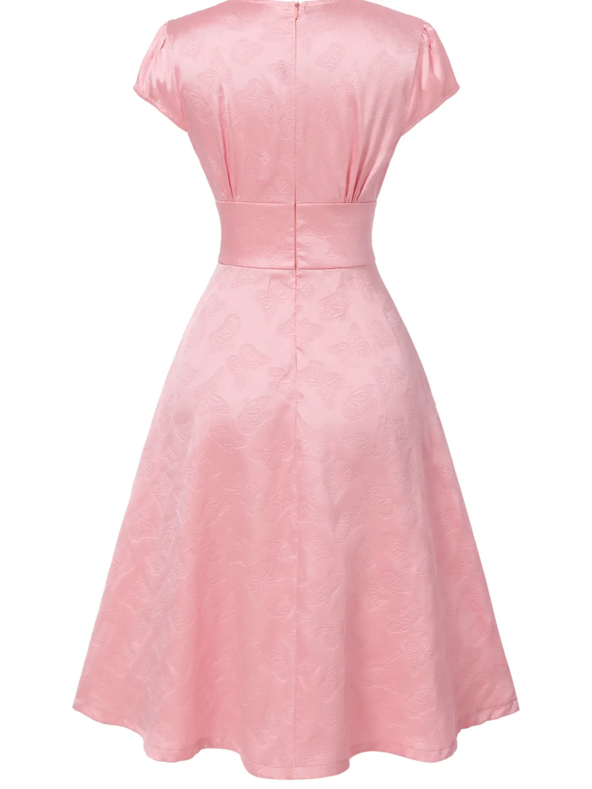 Hot Retro Stage Green 1940s Deep V-Neck Pearl Velvet Dress
