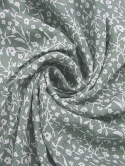 New Retro Stage 1940s Ditsy Floral Flounce Sleeve Dress Green