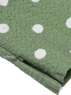 Online Retro Stage Green 1940s Dots Bowknot V-Neck Blouse