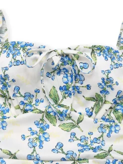 Clearance Retro Stage 1940s Floral Bow Tie Dress Green