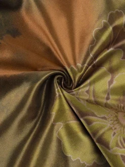Clearance Retro Stage 1960s Floral Halter Hollow Backless Dress Green