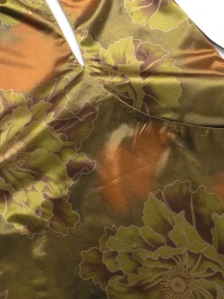 Clearance Retro Stage 1960s Floral Halter Hollow Backless Dress Green