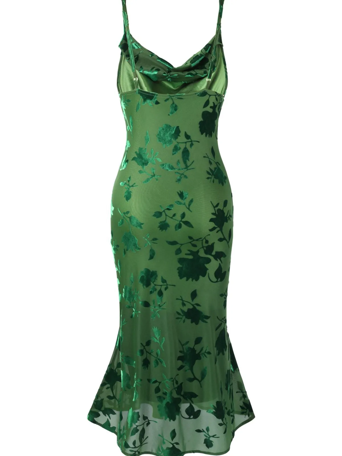New Retro Stage 1930s Floral Vintage Dress Green
