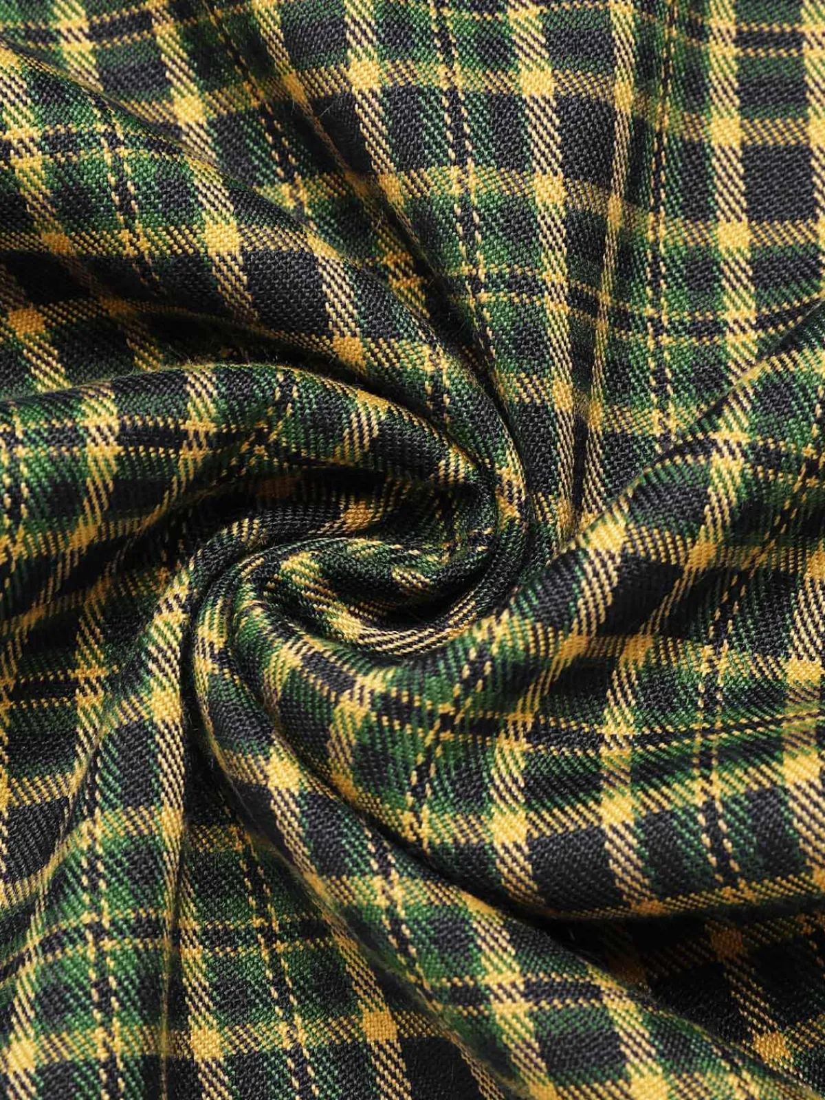 New Retro Stage Green 1940s Glen Plaid Buttoned Overall Pants
