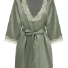 New Retro Stage Green 1950s Guipure Lace Ruffled Hem Robe