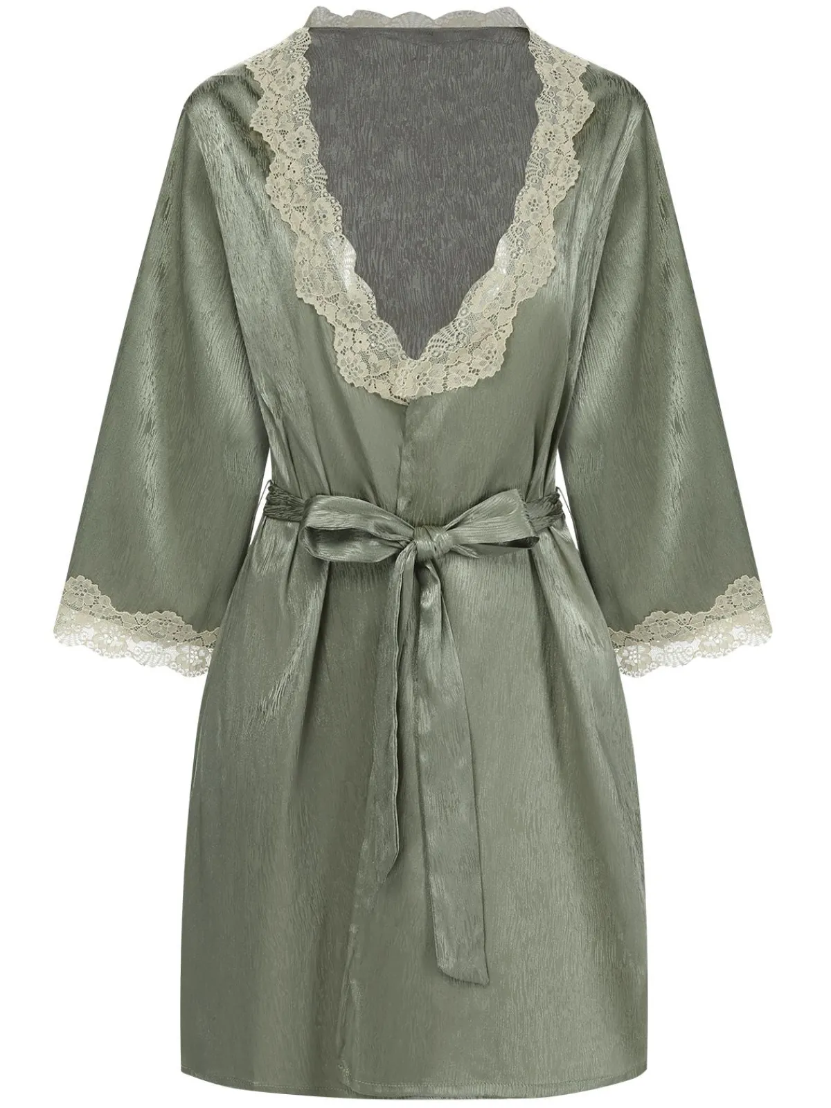 New Retro Stage Green 1950s Guipure Lace Ruffled Hem Robe