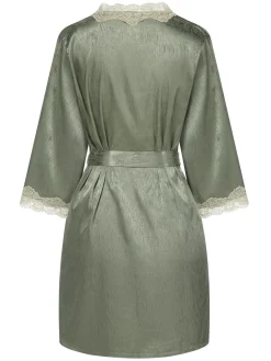 New Retro Stage Green 1950s Guipure Lace Ruffled Hem Robe