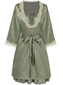 New Retro Stage Green 1950s Guipure Lace Ruffled Hem Robe