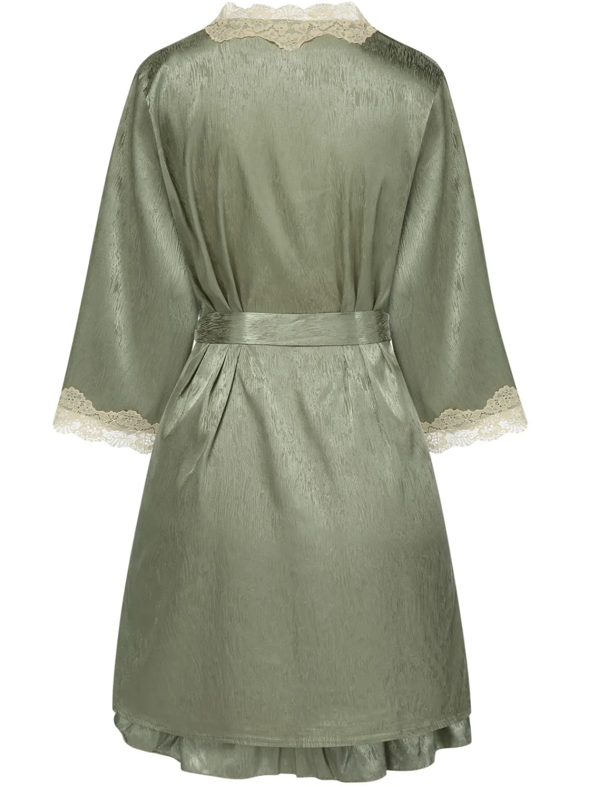 New Retro Stage Green 1950s Guipure Lace Ruffled Hem Robe
