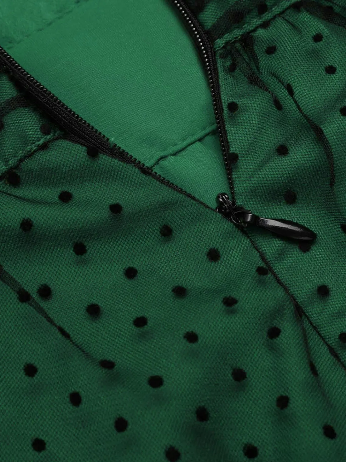 Sale Retro Stage Green 1950s Halter Polka Dots Mesh Dress