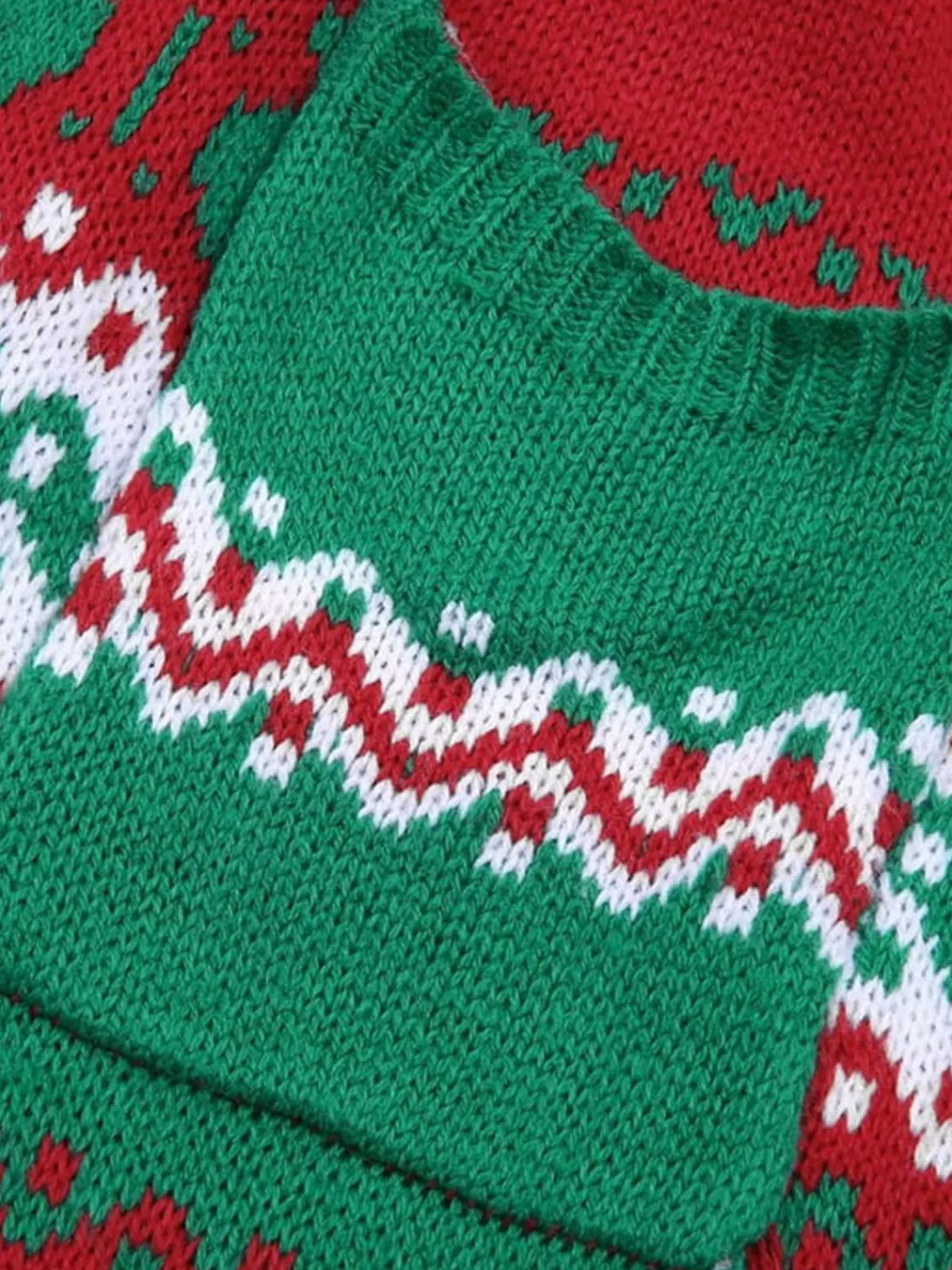 Clearance Retro Stage 1970s Happy Christmas Straps Knitted Jumpsuit Green