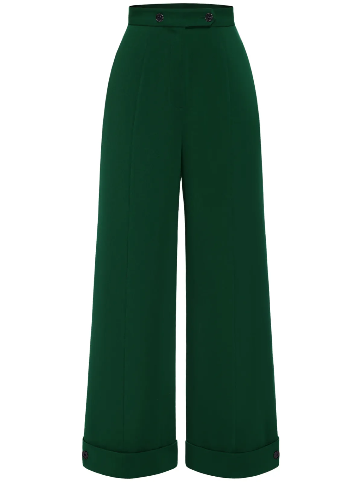Fashion Retro Stage 1950s High-Waisted Wide-Leg Pants Green