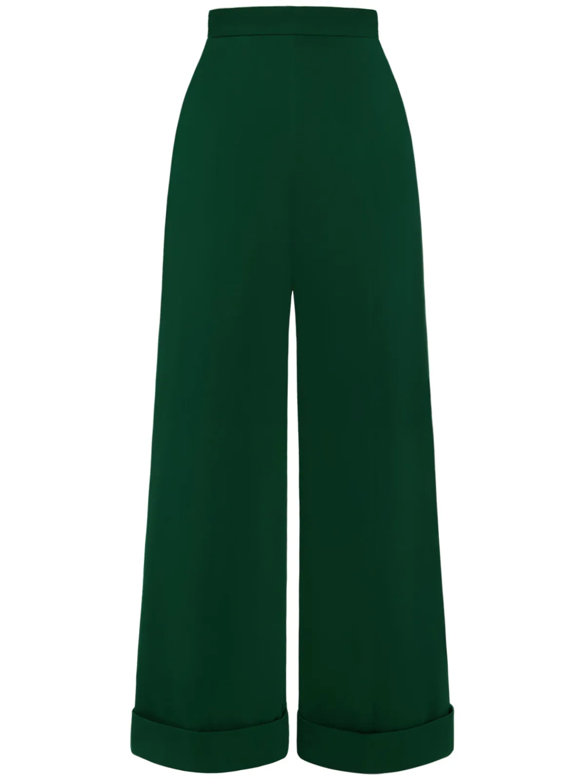 Fashion Retro Stage 1950s High-Waisted Wide-Leg Pants Green