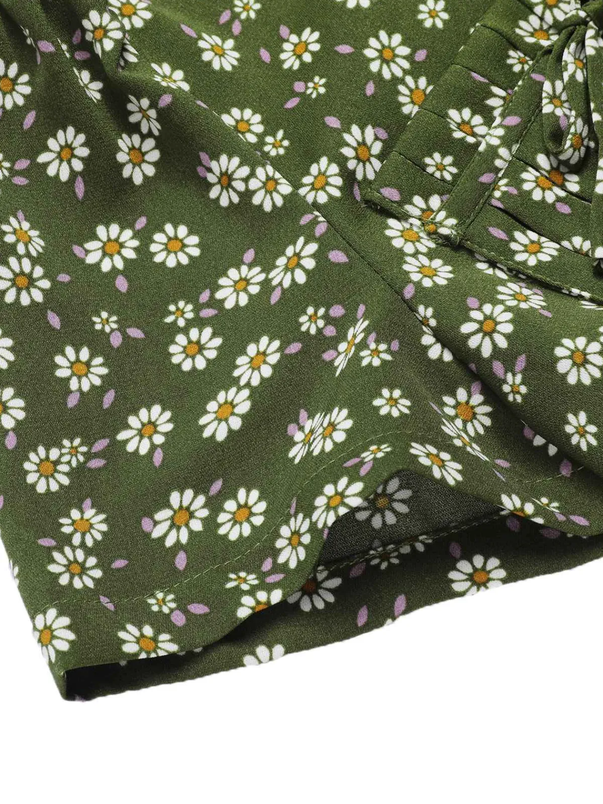 Sale Retro Stage Green 1940s Lapel Buttons Ditsy Floral Dress