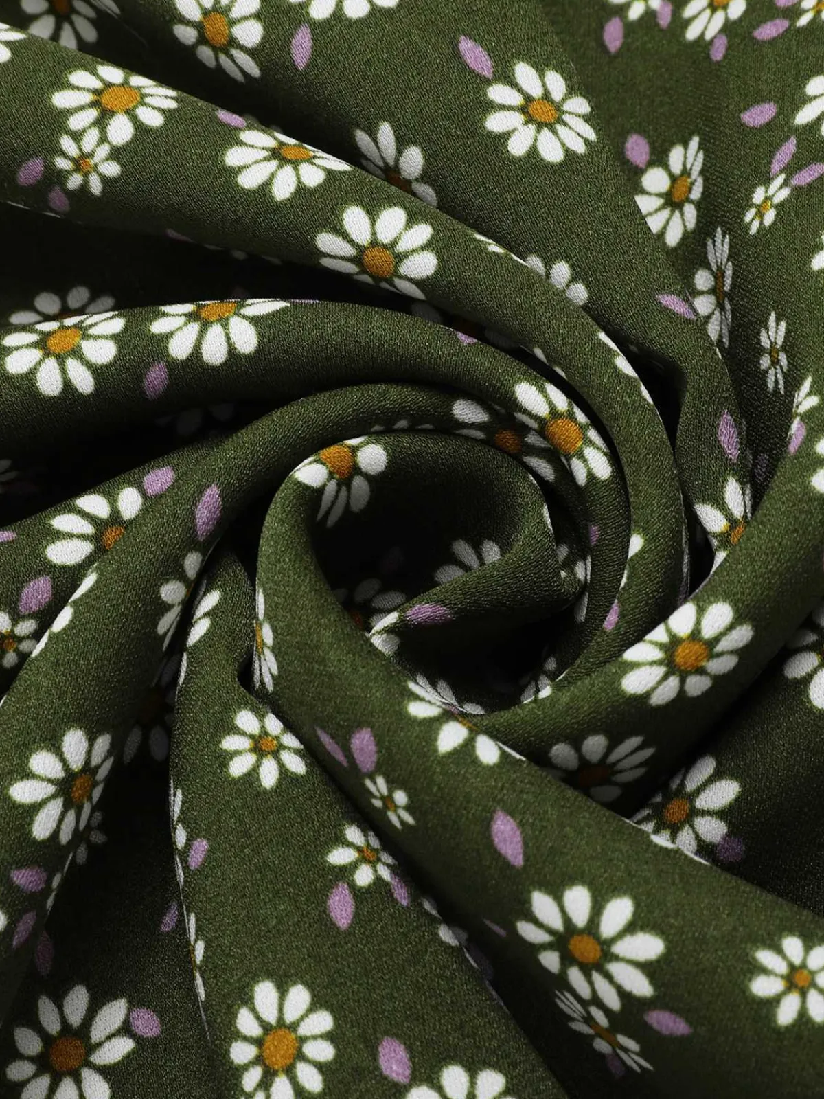 Sale Retro Stage Green 1940s Lapel Buttons Ditsy Floral Dress