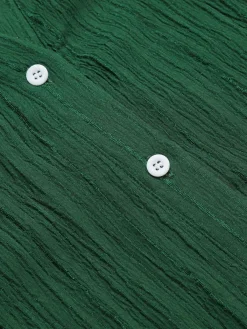 New Retro Stage 1960s Lapel Loose Belted Dress Green