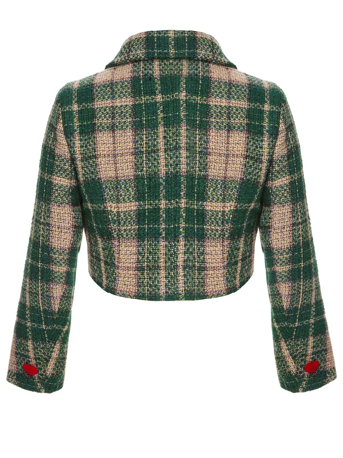 Discount Retro Stage 1950s Lapel Scottish Plaid Jacket Green